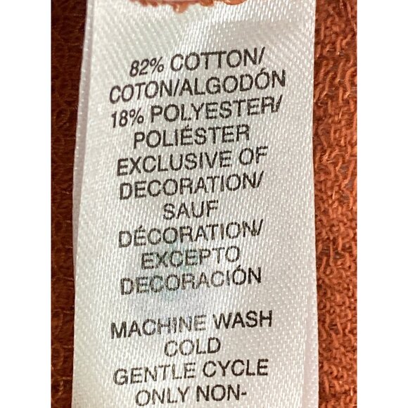 Loft Women's Leg of Mutton Sleeve Patterned Top S Orange Cotton Polyester Fall - Picture 3 of 4